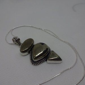 Stunning "APACHE PYRITE" Handmade Sterling Pendant on a 18" Chain #370